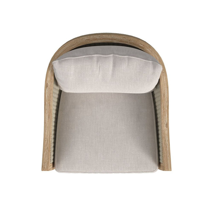 Cambria Swivel Club Chair in Canvas Canvas w/ Self Welt