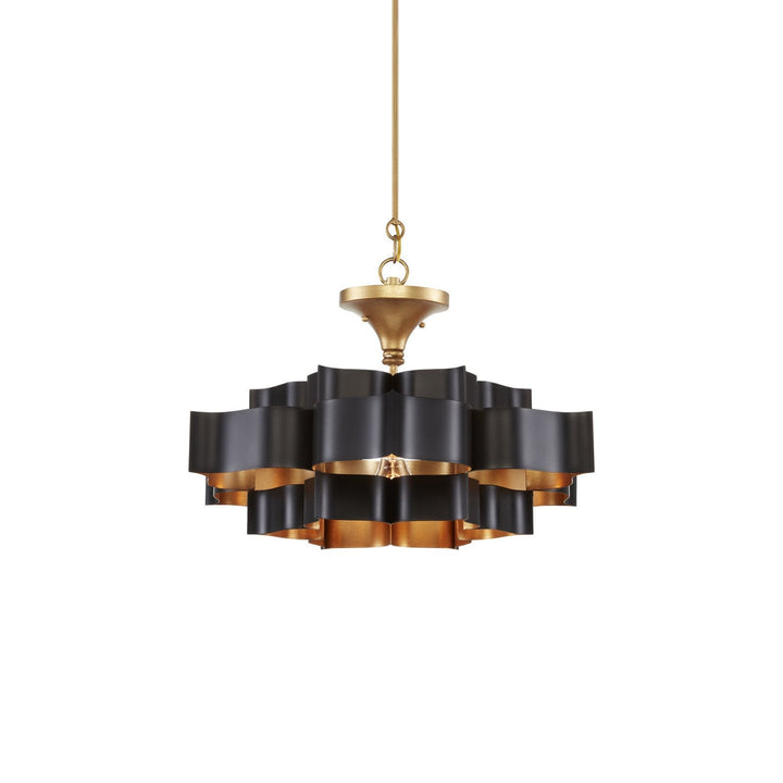 Grand Lotus Small Black Chandelier