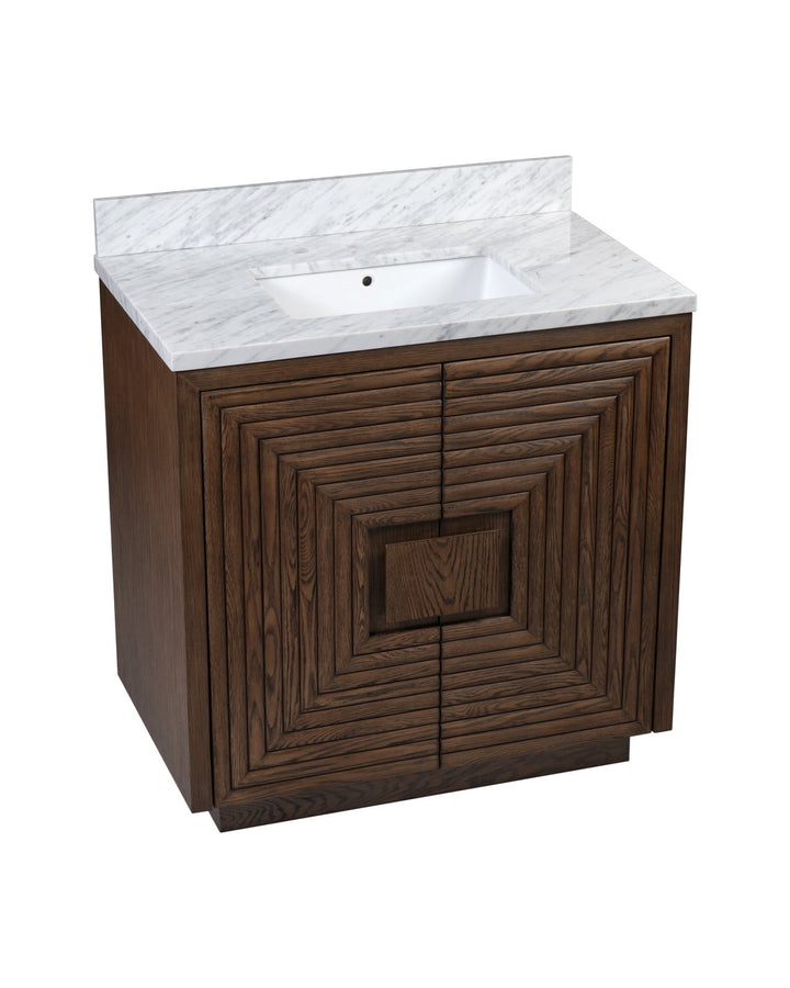 Vanities Morombe 36" Cocoa Marble Vanity with Rectangular Undermount Sink