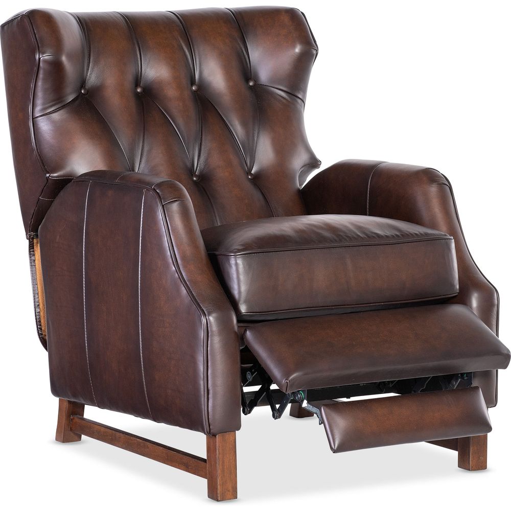 Lounge Chairs: Recliners Henderson Press Back Recliner - Dark Brown