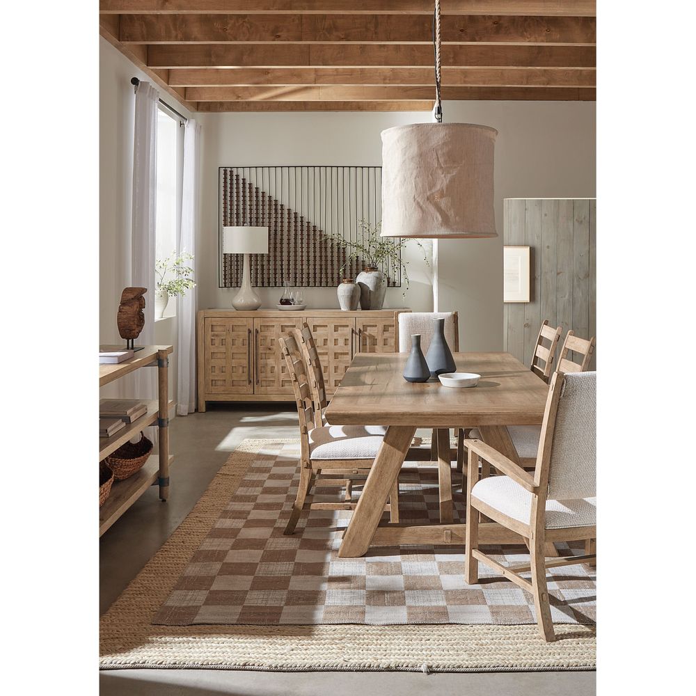 Dining Chairs Vineyard Row Post Back Upholstered Arm Chair - Beige