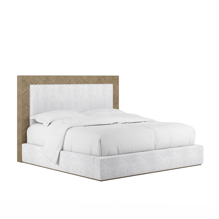 Garrison Cal-King Upholstered Bed - White, Brown