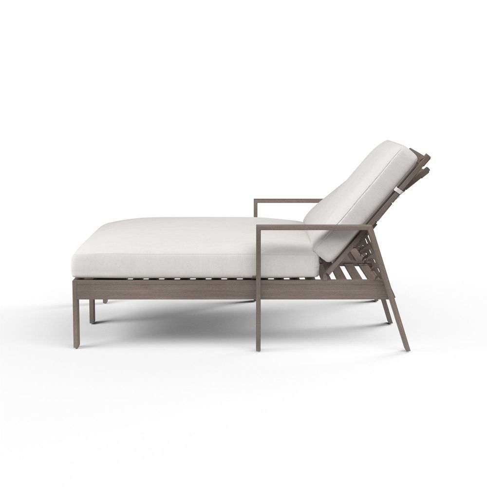 Outdoor Chaises Laguna Double Chaise Lounge in Canvas Flax, No Welt