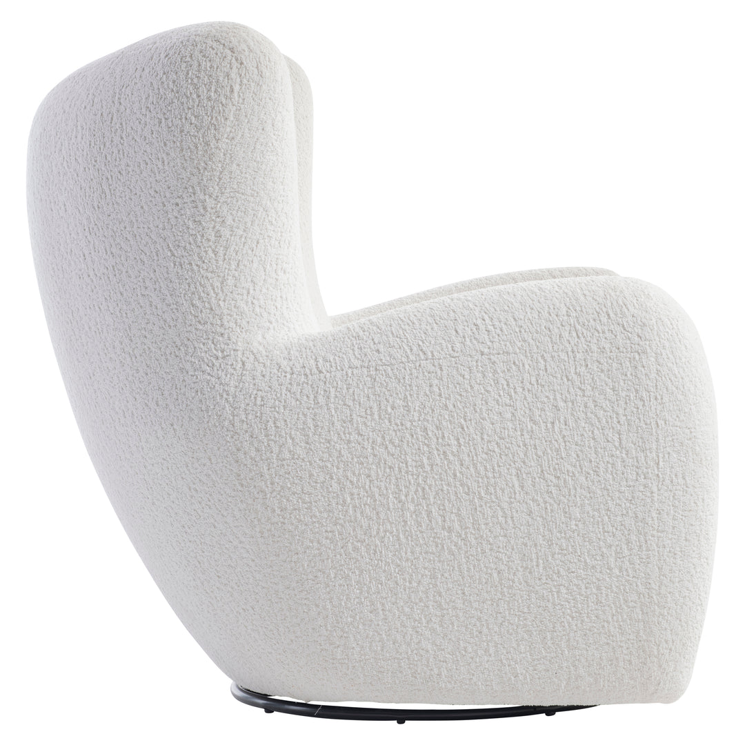 Silvi Fabric Swivel Chair, White
