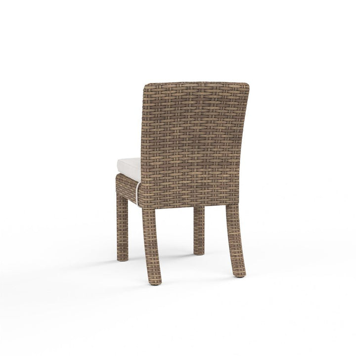 Outdoor Dining Chairs Havana Armless Dining Chair in Canvas Flax w/ Self Welt