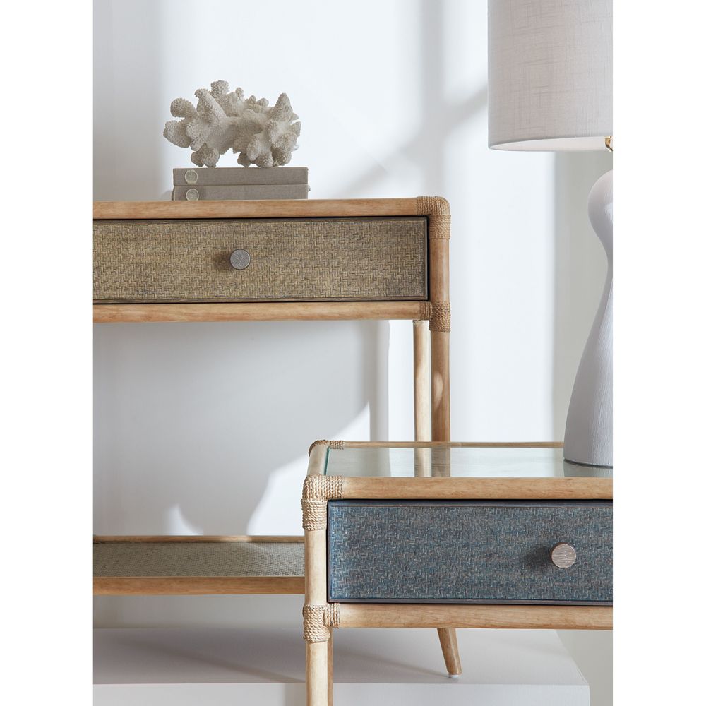 Nightstands Solace Pole Rattan Bedside Table - Blues