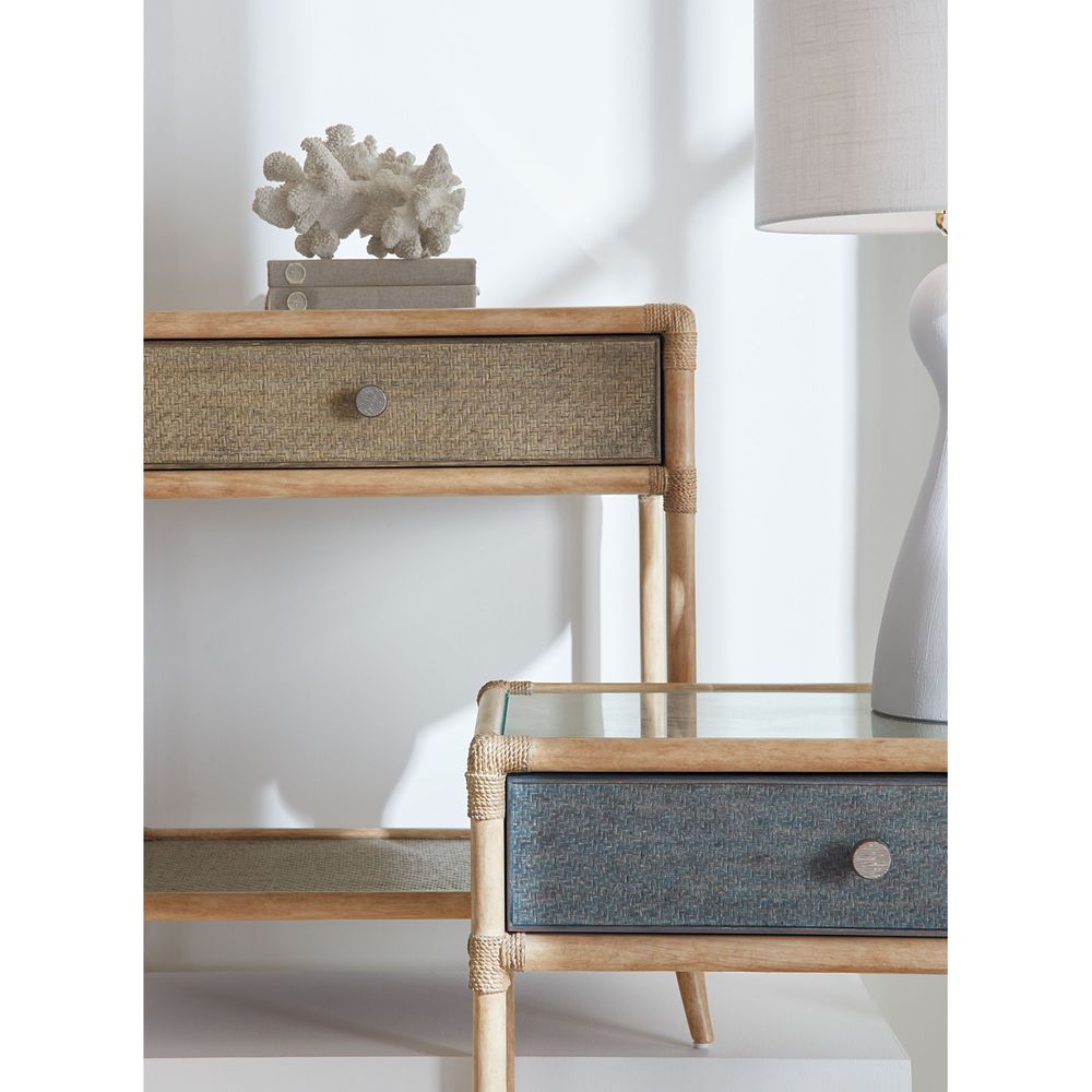 Nightstands Retreat Pole Rattan Bedside Table - Greens