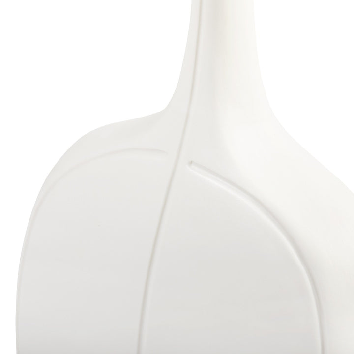 Vence Tall Vase, Blanc de Chine and Dark Amber
