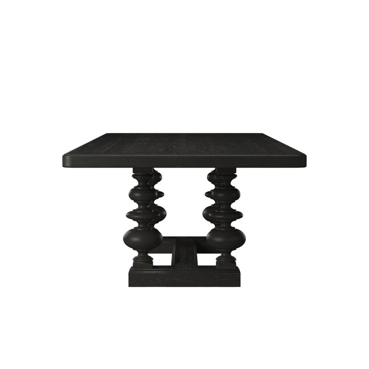Atrium Rectangular Dining Table — hand rubbed black with undertones of brown