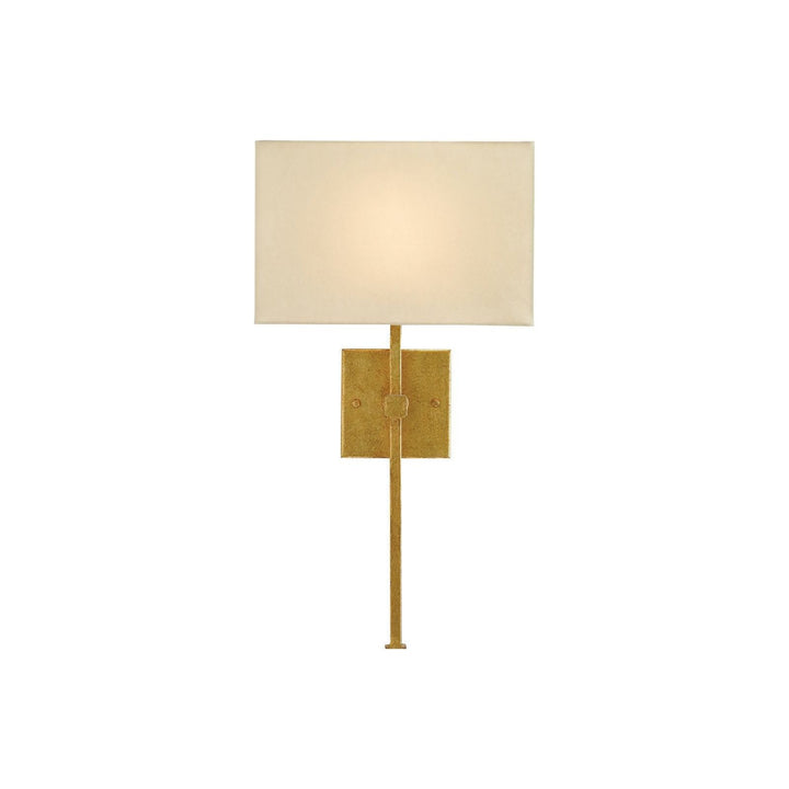 Ashdown Gold Wall Sconce, White Shade