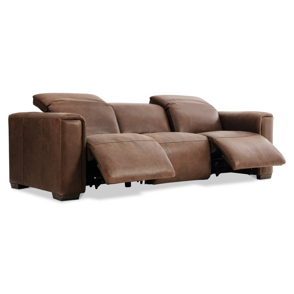 Billings Leather Power Motion Sofa Recliner