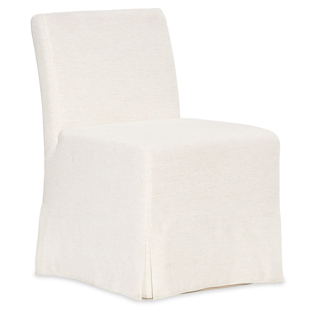 Commerce and Market Ren Dining Chair, shown in ivory and cream with woven fabric, upholstery textile, and armless.