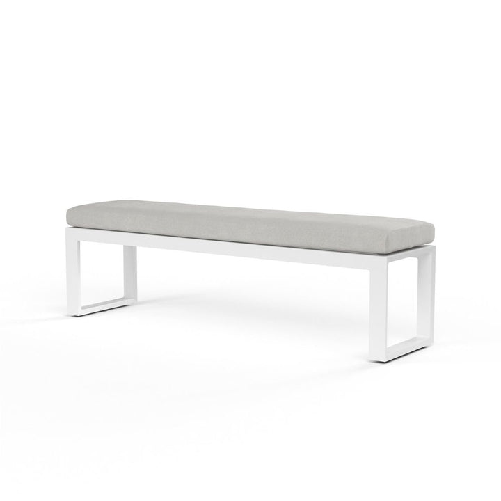 Outdoor Benches Newport Dining Bench in Cast Silver, No Welt