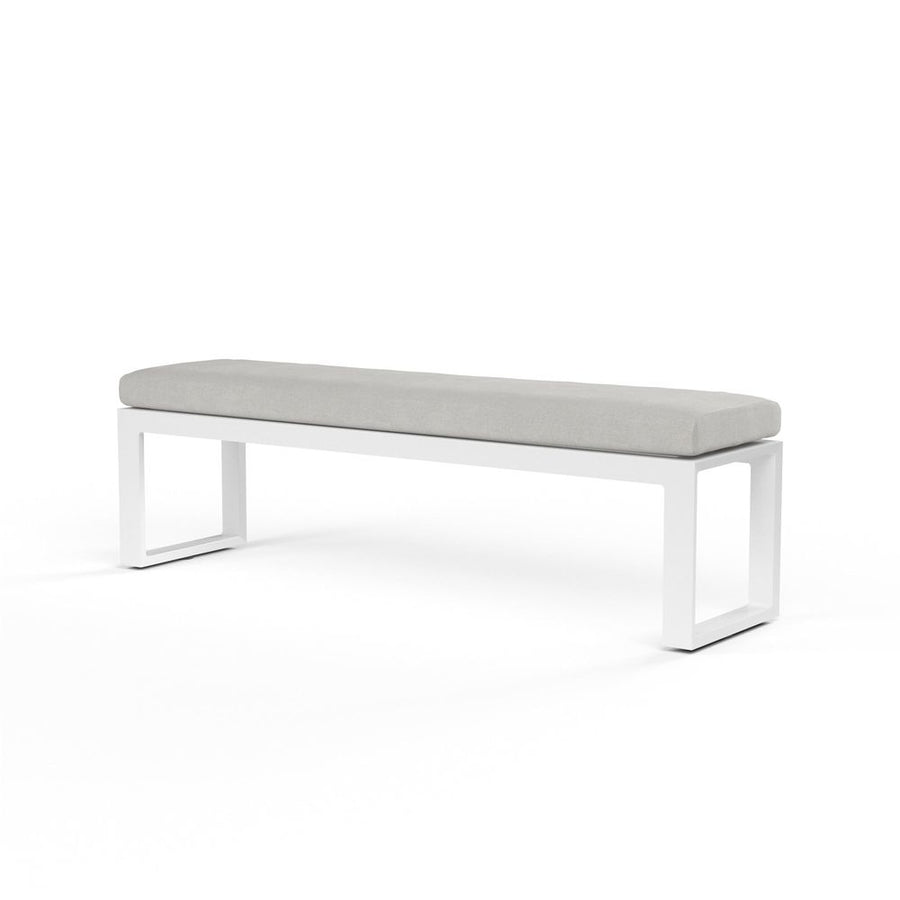 Outdoor Benches Newport Dining Bench in Cast Silver, No Welt