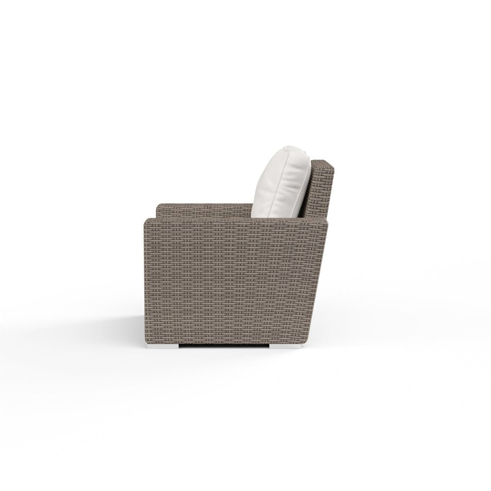 Outdoor Lounge Chairs Coronado Club Chair in Canvas Flax w/ Self Welt