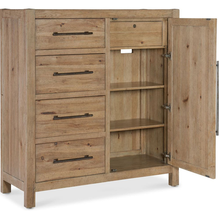 Vineyard Row Four-Drawer Door Chest - Light Wood