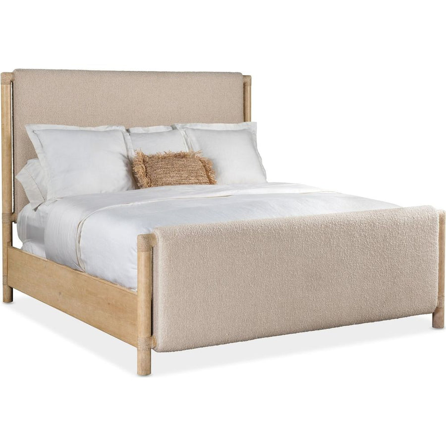 Beds Retreat Queen Upholstered Panel Bed - Light Wood