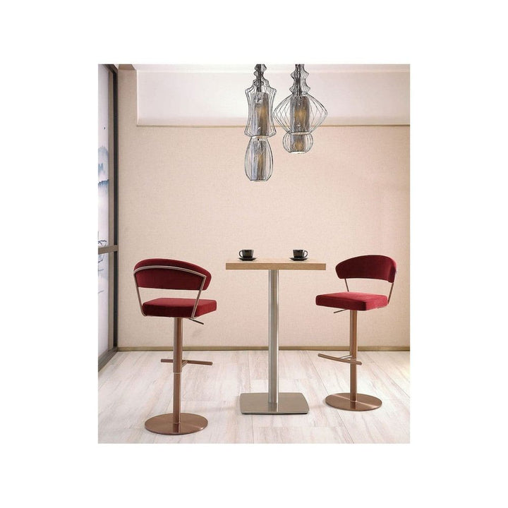 Nova Barstool-Whiteline Modern Living-WHITELINE-BS1720F-RGLD/RED-Bar StoolsRed/Rose Gold-2-France and Son