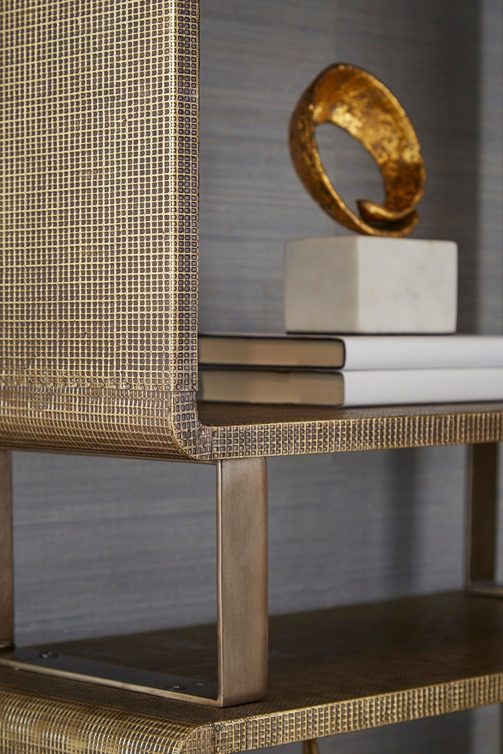 Verra Etagere, Antique Brass and Dark Bronze