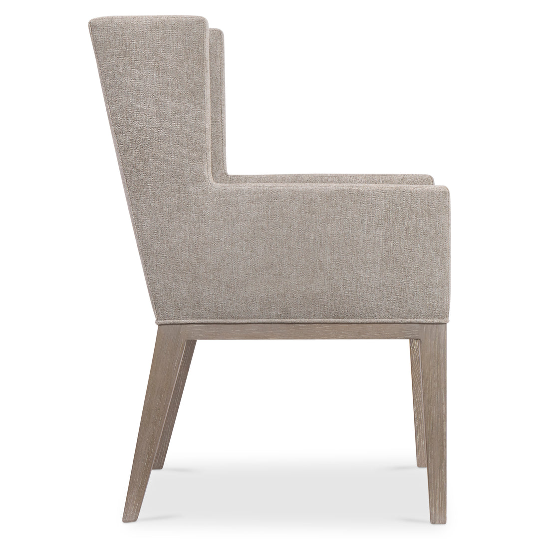 Linea Upholstered Arm Chair in Cerused Greige Finish