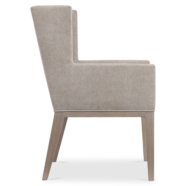 Linea Upholstered Arm Chair in Cerused Greige Finish