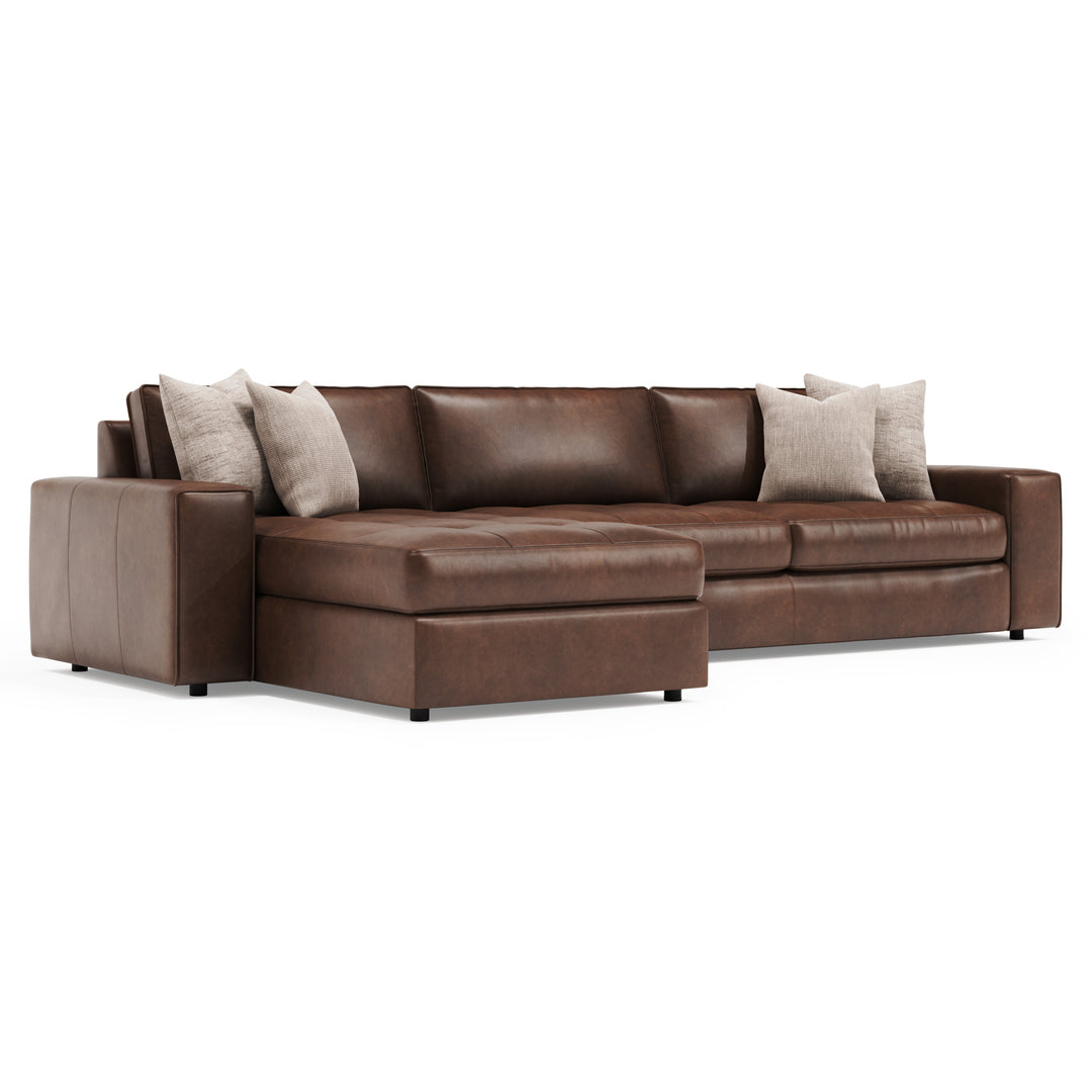 Nest 2-Piece Left Facing Leather Sectional