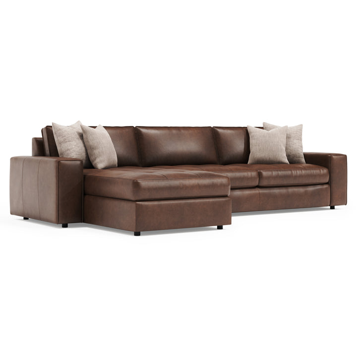 Nest 2-Piece Left Facing Leather Sectional