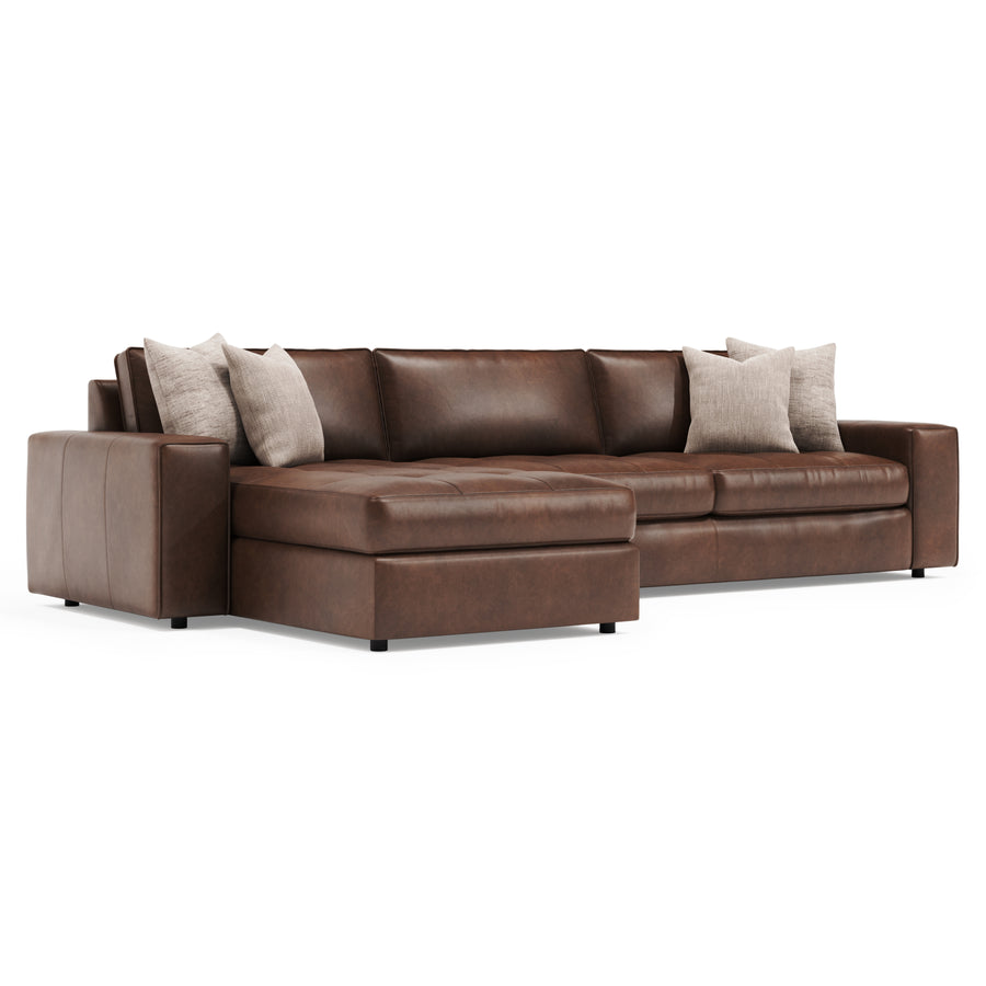 Nest 2-Piece Left Facing Leather Sectional