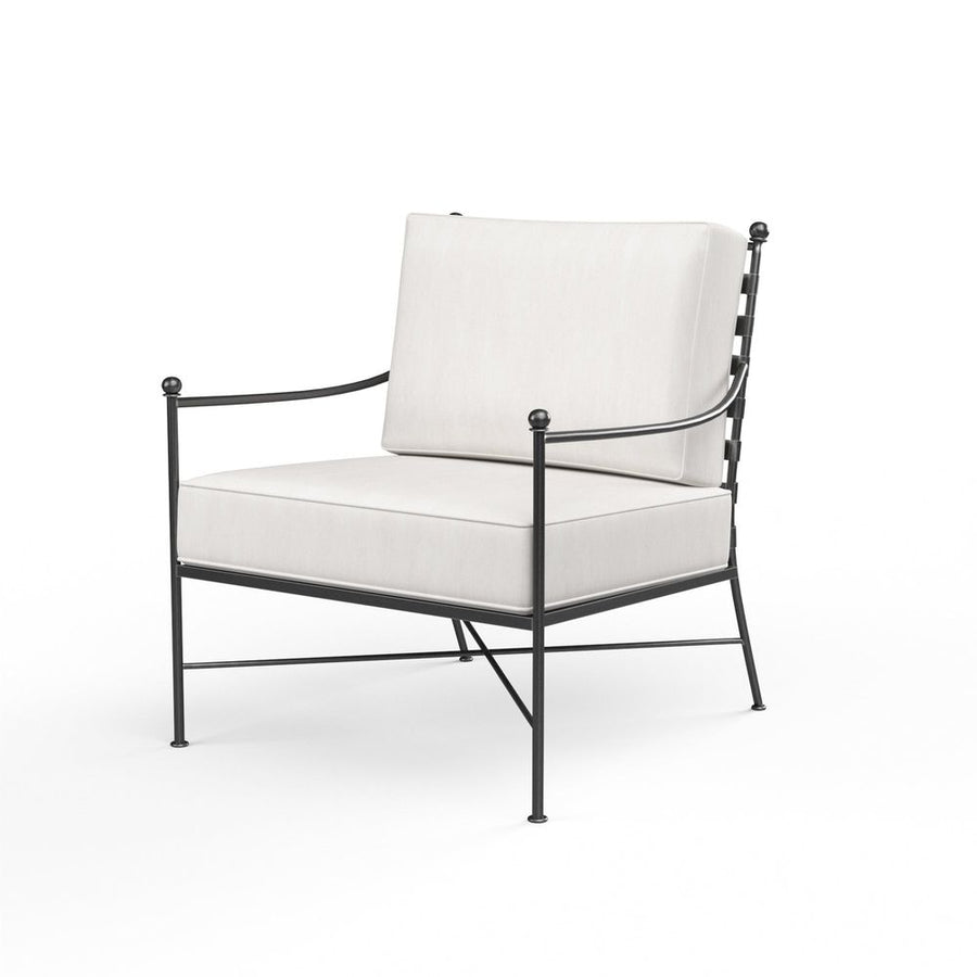Outdoor Lounge Chairs Provence Club Chair in Canvas Flax w/ Self Welt