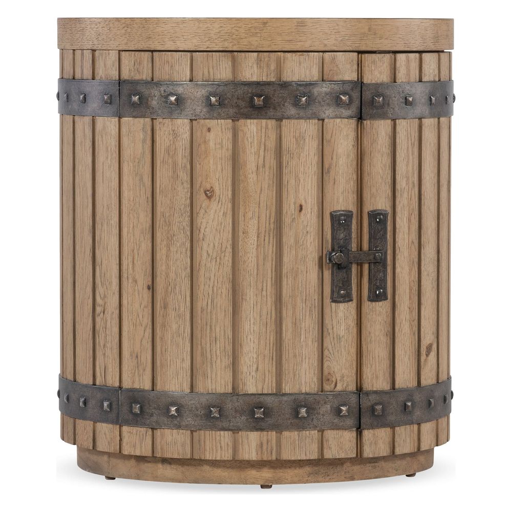 Terrace Row Wine Barrel End Table - Light Wood