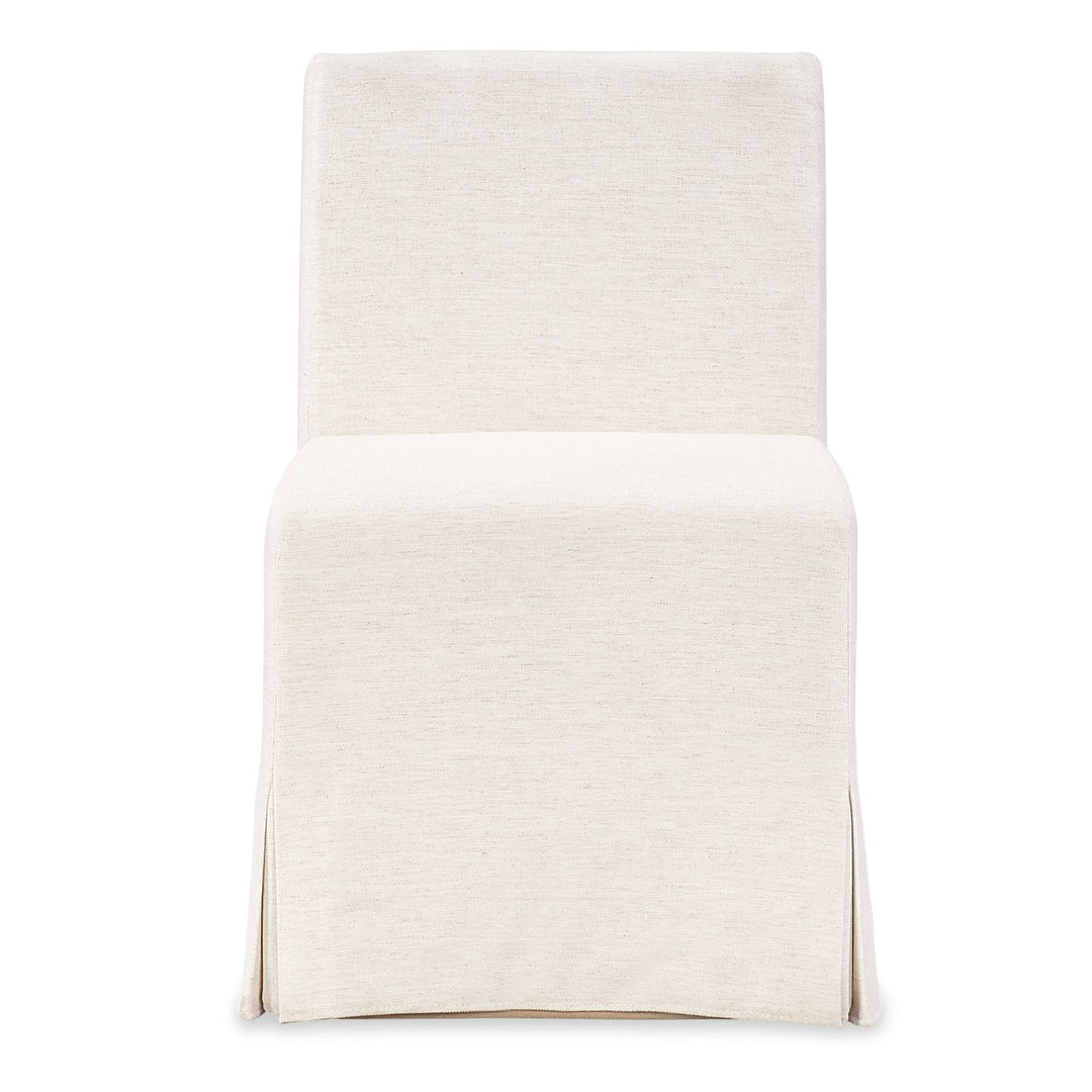 Additional view of Commerce and Market Ren Dining Chair in ivory and cream, featuring matte finish and armless.