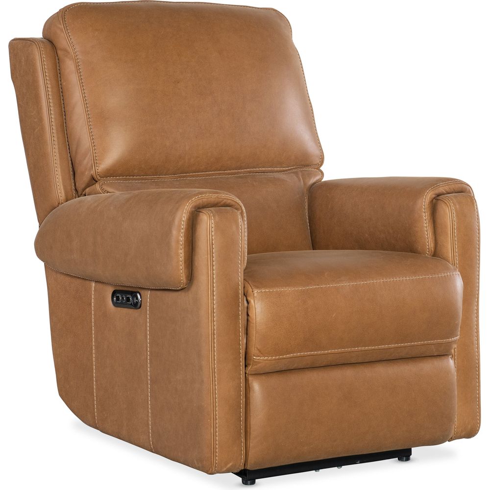 Lounge Chairs: Recliners Somers Power Recliner with Power Headrest - Brown