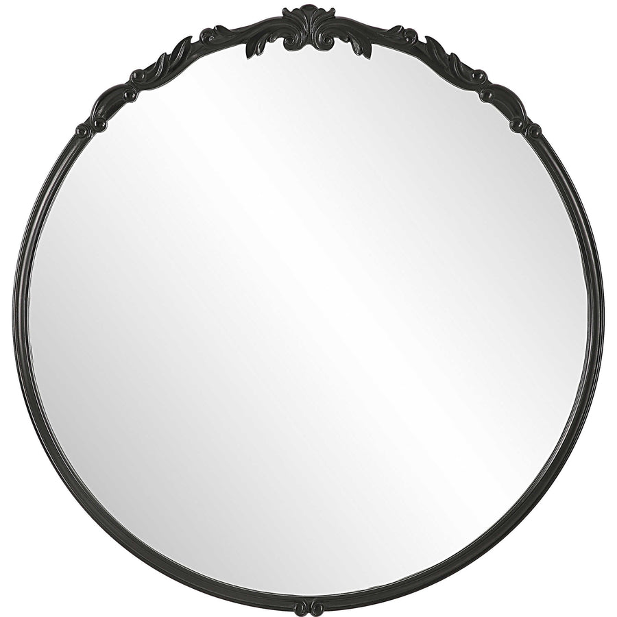 Accented Round Mirror - Satin Black-Uttermost-UTTM-W00575-Mirrors-1-France and Son