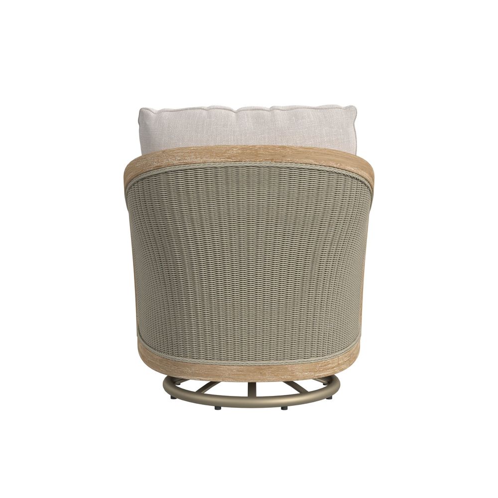 Outdoor Lounge Chairs Cambria Swivel Club Chair in Canvas Canvas w/ Self Welt
