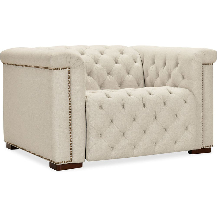 Lounge Chairs: Recliners Savion Deux Power Recliner with Power Headrest - Beige