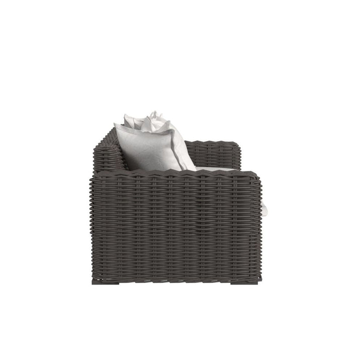 Outdoor Sofas and Sectionals Cabo Loveseat in Soothe Pearl w/ Flange Welt