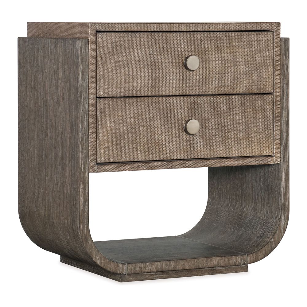 Nightstands Pulse Two Drawer Metal Knob Nightstand - Dark Wood