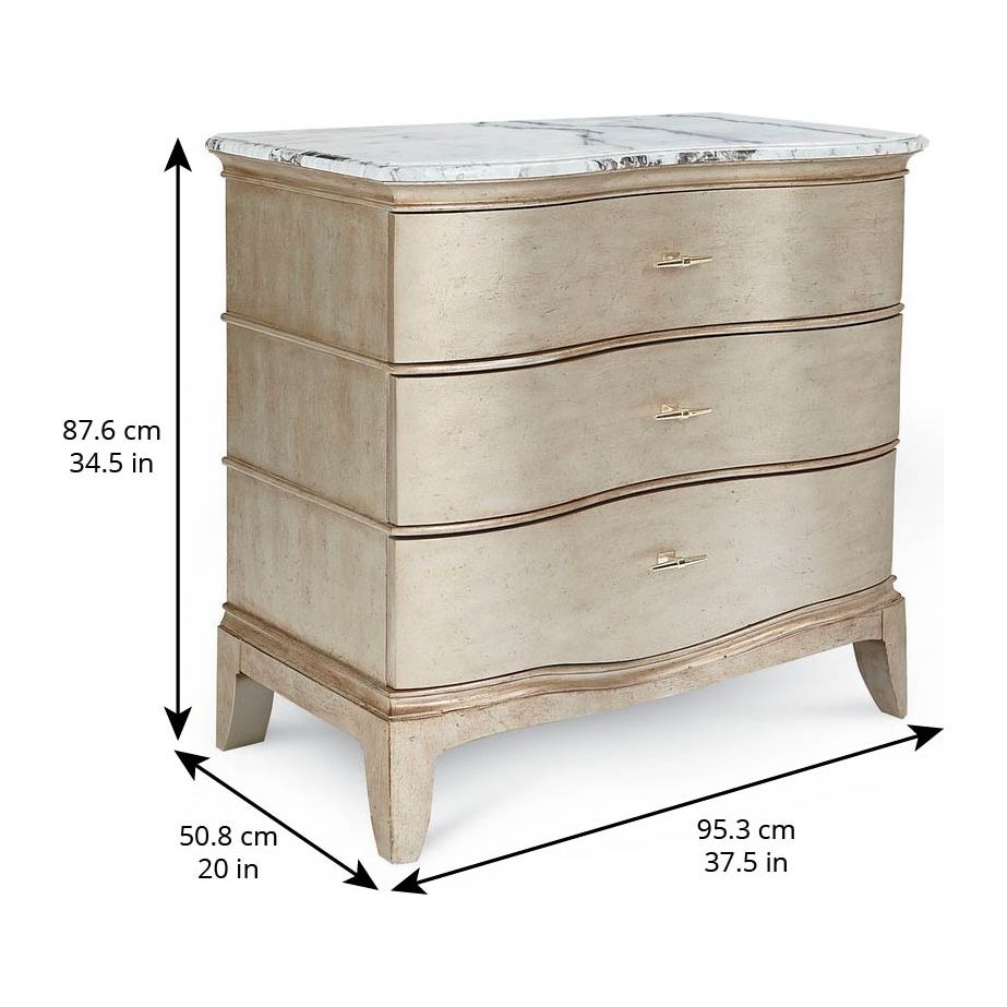 Starlite Bachelor Chest - Silver, White