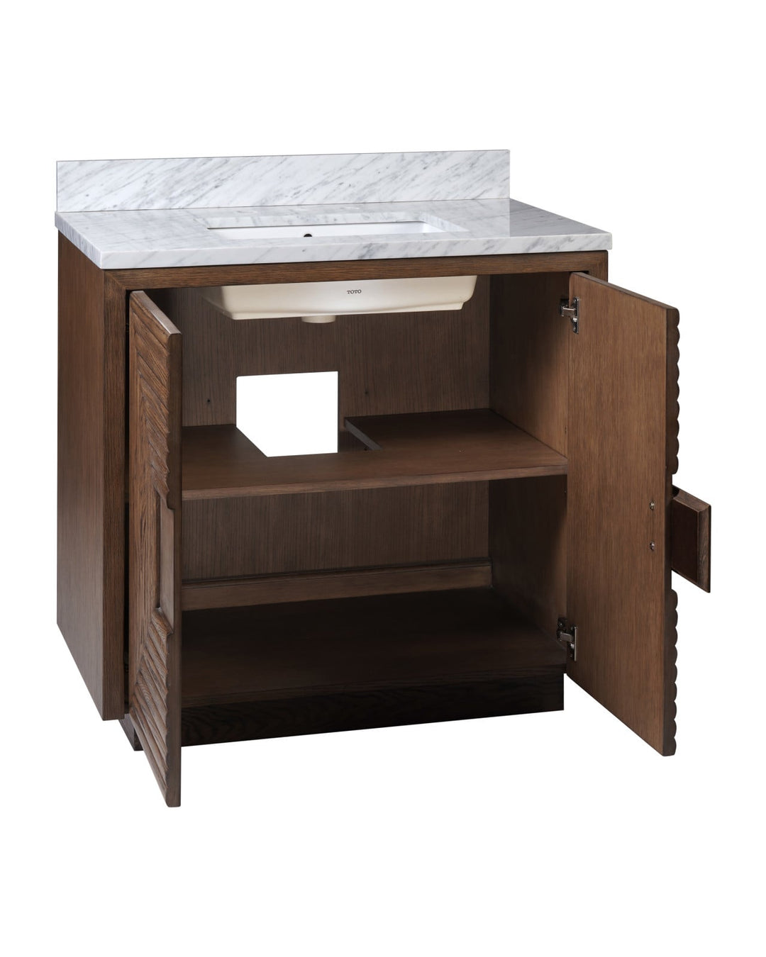 Vanities Morombe 36" Cocoa Marble Vanity with Rectangular Undermount Sink
