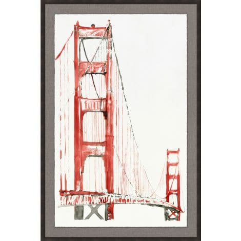 Along Golden Gate 1, shown in red and white with paper, wood frame, and framed wall art.