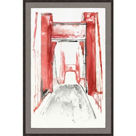Along Golden Gate 2, shown in red and white with paper, wood frame, and framed wall art.