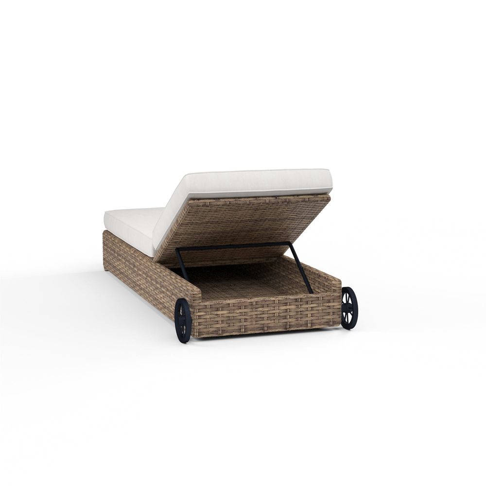 Outdoor Chaises Havana Adjustable Chaise in Canvas Flax w/ Self Welt