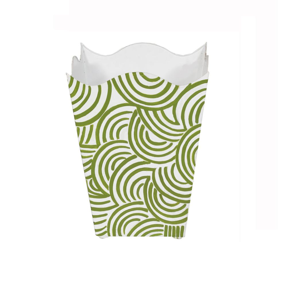 Wastebaskets Square Wave Top Wastebasket Green