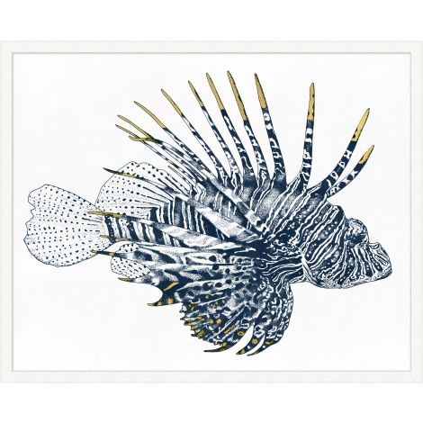 Indigo Lion Fish-Wendover-WEND-WCL2440-Wall Art-1-France and Son