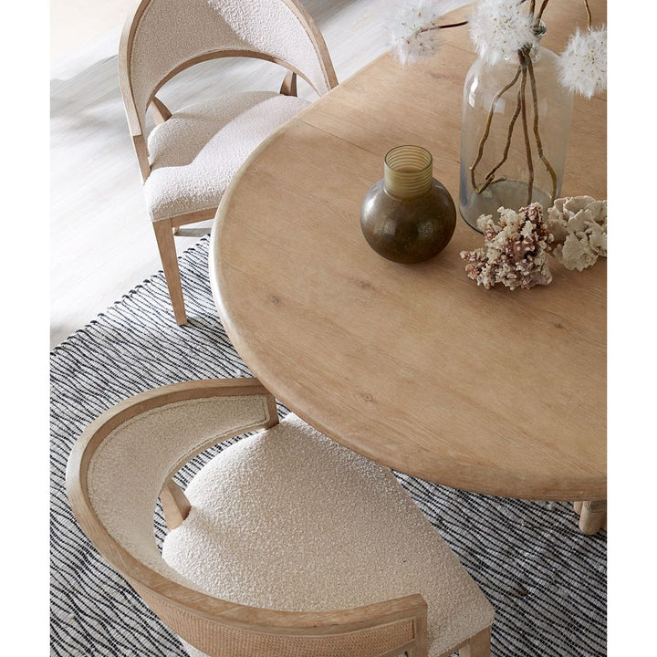 Dining Tables Solace Pole Rattan Round Dining Table with 1-20in Leaf - Light Wood
