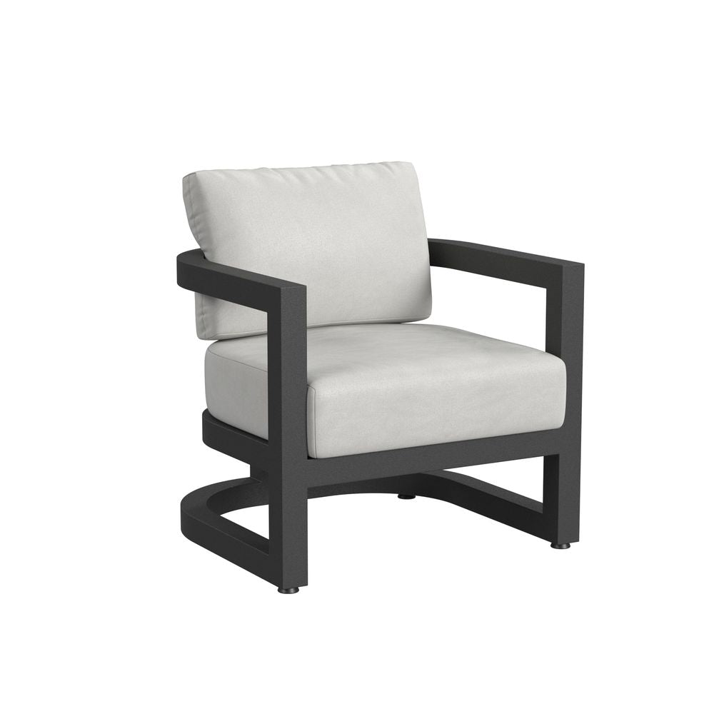 Outdoor Lounge Chairs Malibu Club Chair in Cast Silver, No Welt
