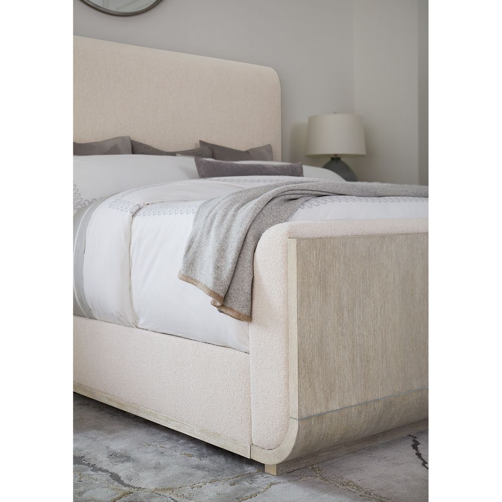 Beds Modern Mood King Upholstered Panel Bed - Light Wood