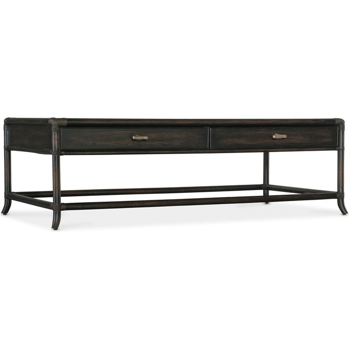 Coffee Tables Solace Pole Rattan Cocktail Table - Dark Wood