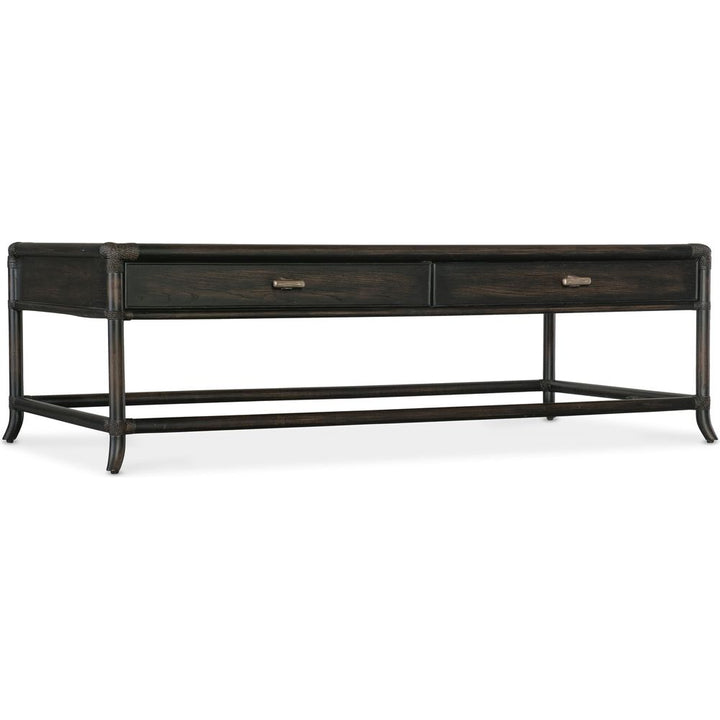 Coffee Tables Retreat Pole Rattan Cocktail Table - Dark Wood