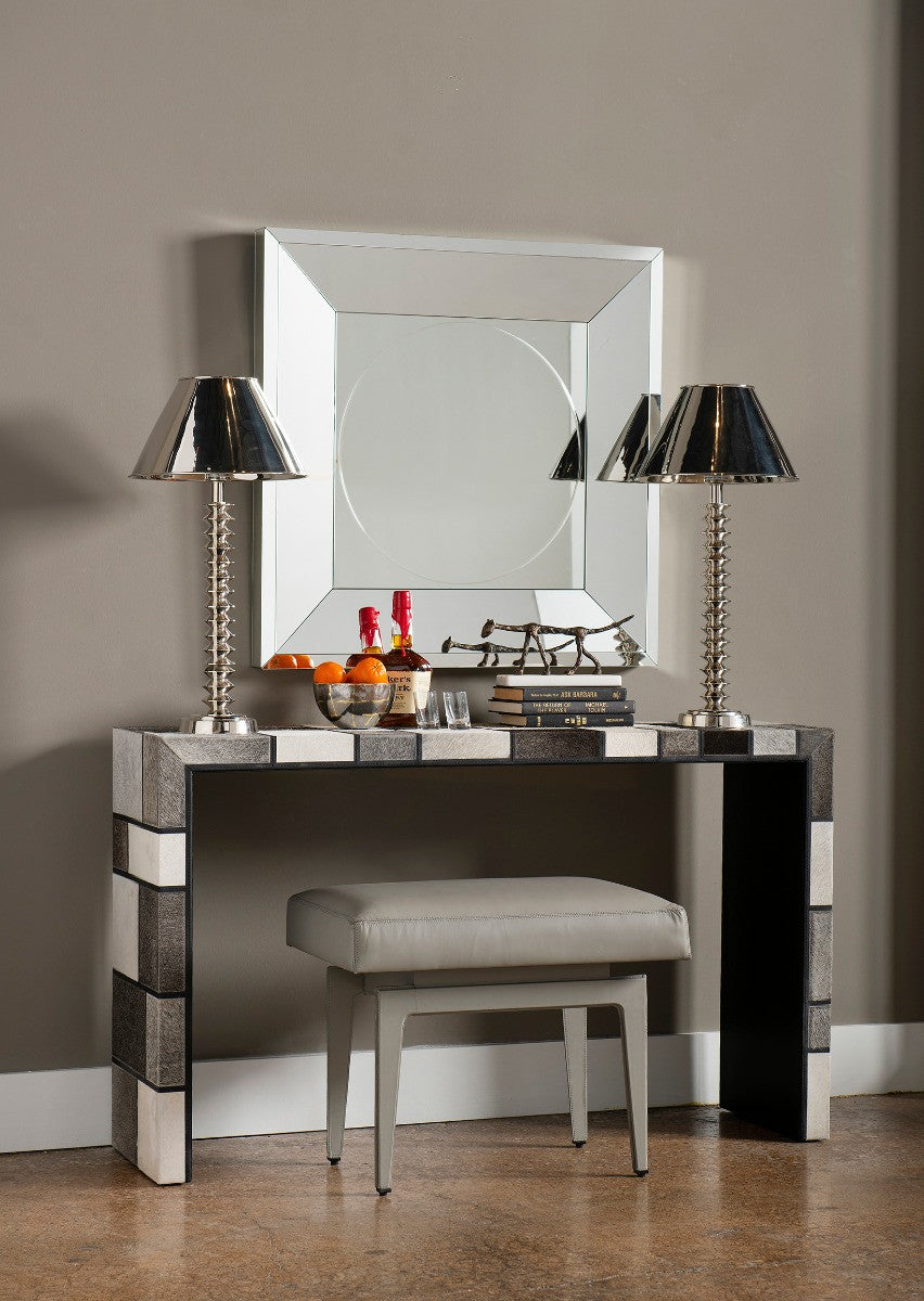 Winston Stool, Gray Leather